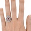 The Katrien Ring, smallzoomed in top view on a hand