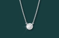 Lab Bezel Diamond Necklace