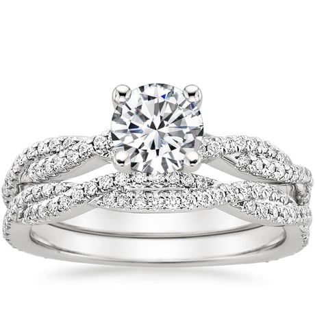 18K White Gold Petite Luxe Twisted Vine Bridal Set (1/2 ct. tw.)