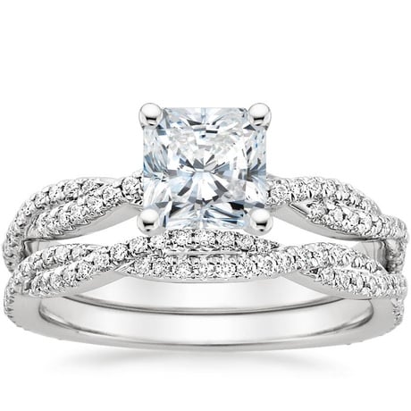 18K White Gold Petite Luxe Twisted Vine Bridal Set (1/2 ct. tw.)