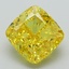 3.03 Ct. Fancy Vivid Yellow Cushion Lab Grown Diamond