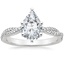 14K White Gold Petite Luxe Twisted Vine Diamond Ring (1/4 ct. tw.), smalltop view