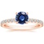 14K Rose Gold Amelie Half Coverage Diamond Ring, smalltop view