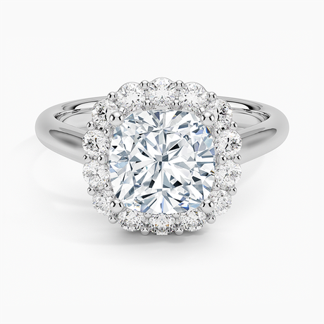 18K White Gold Lotus Flower Halo Diamond Ring (1/4 ct. tw.)