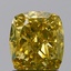 1.52 Ct. Deep Yellow Cushion Diamond