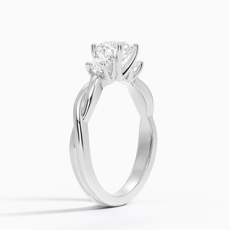 Twisted Vine Three Stone Diamond Ring