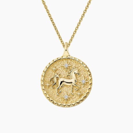 Horse Diamond Medallion Necklace