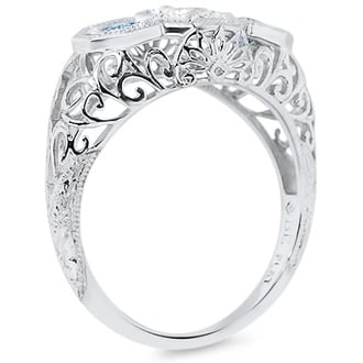 Custom Vintage Inspired Sapphire and Diamond Ring