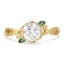 Custom Floral Ring with Emerald Accents