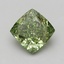 4.09 Ct. Fancy Vivid Green Cushion Lab Grown Diamond