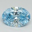 2.21 Ct. Fancy Vivid Blue Oval Lab Grown Diamond