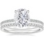18KW Moissanite Demi Diamond Ring with Luxe Ballad Diamond Ring, smalltop view