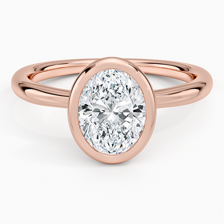 14K Rose Gold Freesia Bezel Solitaire Ring