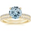 18KY Aquamarine Demi Diamond Ring with Luxe Ballad Diamond Ring, smalltop view