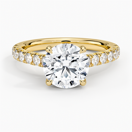 18K Yellow Gold Sienna Half Coverage Diamond Ring