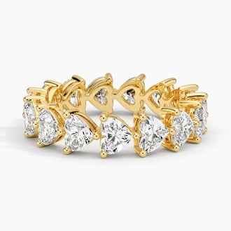 Heart Shaped Eternity Lab Diamond Ring (3 ct. tw.) in 18K Yellow Gold
