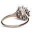 The Rosebud Ring, smallzoomed in top view on a hand