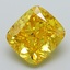 2.60 Ct. Fancy Vivid Yellow Cushion Lab Grown Diamond