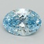 7.02 Ct. Fancy Vivid Blue Oval Lab Grown Diamond