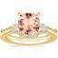 18KY Morganite Cometa Diamond Bridal Set, smalltop view