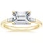 18K Yellow Gold East West Tapered Baguette Diamond Ring, smalltop view