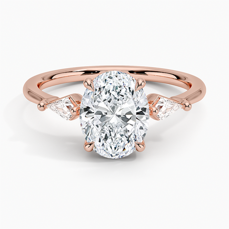 14K Rose Gold Cometa Three Stone Diamond Ring