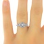 The Arianna Ring, smalltop view on a hand
