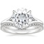 18KW Moissanite Reverie Ring with Flair Diamond Ring (1/6 ct. tw.), smalltop view