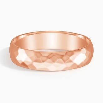 Canyon High Polish 5mm Wedding Ring in 14K Rose Gold