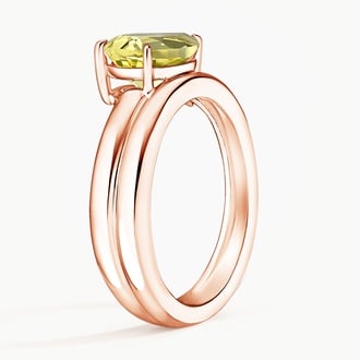 Talia Pear Lemon Quartz Pinky Ring