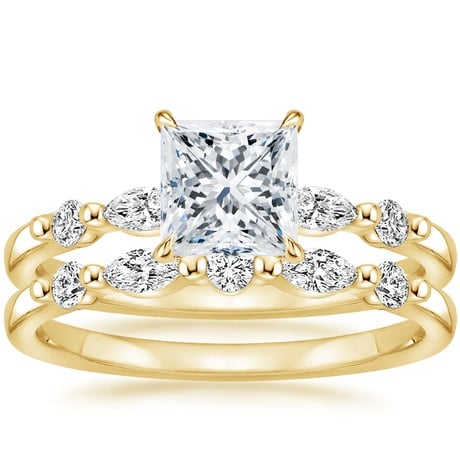 18K Yellow Gold Petite Versailles Diamond Bridal Set (3/8 ct. tw.)