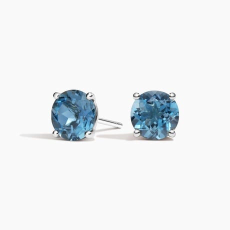 London Blue Topaz Solitaire Stud Earrings
