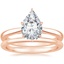 14K Rose Gold Dawn Diamond Ring with Petite Comfort Fit Wedding Ring