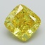 3.09 Ct. Fancy Vivid Yellow Cushion Lab Grown Diamond