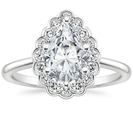 Floral Halo Engagement Ring