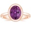 14K Rose Gold Blair Bezel Ring, smalltop view