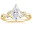 18K Yellow Gold Willow Diamond Ring (1/8 ct. tw.), smalltop view
