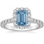 18K White Gold Luxe Lotus Flower Halo Diamond Ring (3/4 ct. tw.), smalltop view