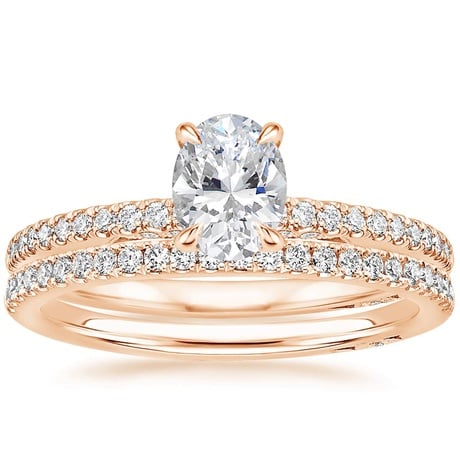 18K Rose Gold Simply Tacori Classic Diamond Bridal Set