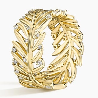 Jane Goodall Palm Leaf Lab Diamond Cigar Band (1/3 ct. tw.)