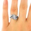 The Celeste Ring, smalltop view on a hand