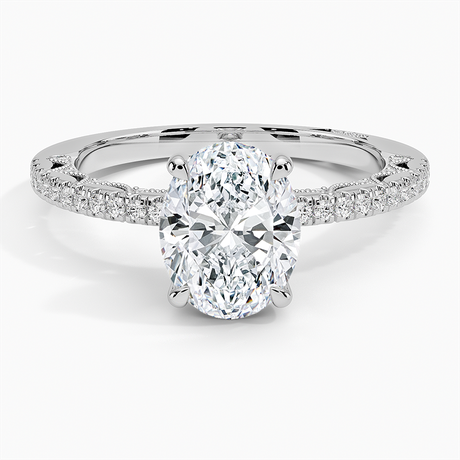 18K White Gold Tacori Lunetta Crescent Diamond Ring