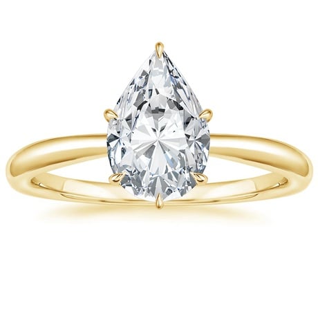 18K Yellow Gold Freesia Ring with Sia Diamond Open Ring