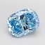 3.92 Ct. Fancy Vivid Blue Cushion Lab Grown Diamond