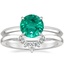 18K White Gold Hazel Ring with Lunette Diamond Ring