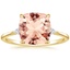 18K Yellow Gold Petite Cometa Three Stone Diamond Ring, smalltop view