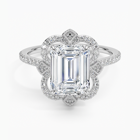 Platinum Reina Halo Diamond Ring