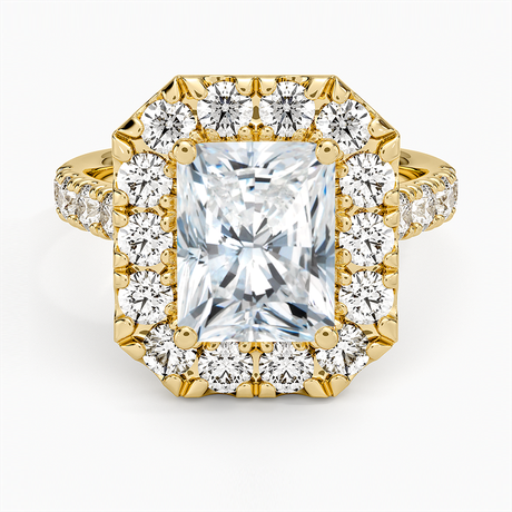 18K Yellow Gold Adele Halo Diamond Ring