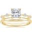 18K Yellow Gold Aimee Diamond Ring with 1.5mm Slim Profile Wedding Ring