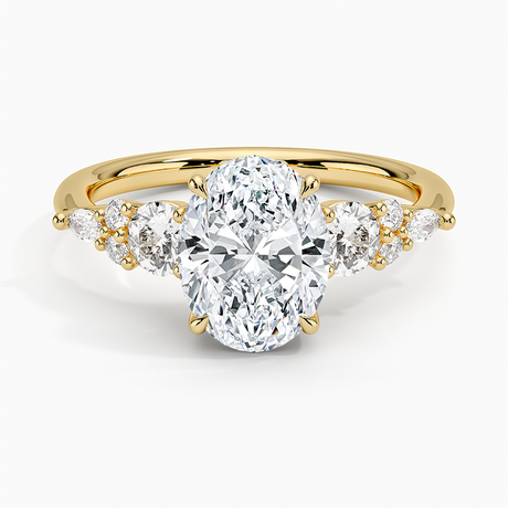 18K Yellow Gold Nadia Three Stone Diamond Ring